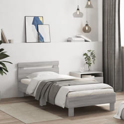 Vidaxl - Cadre de lit avec tête de lit sonoma gris 90x200 cm