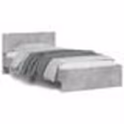 vidaXL Cadre de lit sans matelas avec tête de lit gris béton 100x200cm - 100 x 200 cm