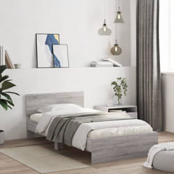Vidaxl - Cadre de lit avec tête de lit sonoma gris 100x200 cm