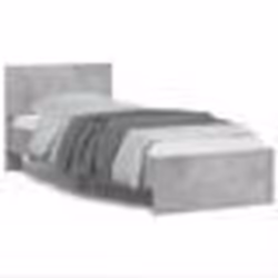 vidaXL Cadre de lit sans matelas avec tête de lit gris béton 90x200 cm - 90 x 200 cm