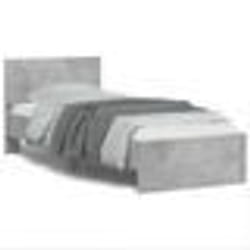 vidaXL Cadre de lit sans matelas avec tête de lit gris béton 90x200 cm - 90 x 200 cm