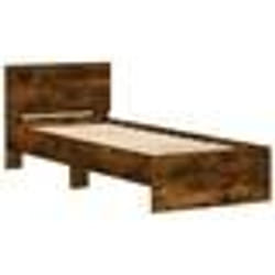 vidaXL Cadre de lit sans matelas avec tête de lit chêne fumé 90x190 cm - 90 x 190 cm