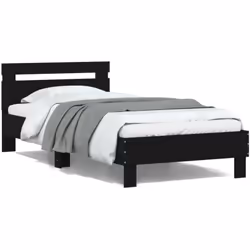 Obtenez une meilleure nuit de sommeil reposante grâce à ce cadre de lit avec tête de lit et lumières LED ! Il est un suppléme ...