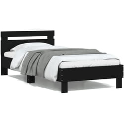 Vidaxl - Cadre de lit avec tête de lit et lumières led noir 100x200 cm