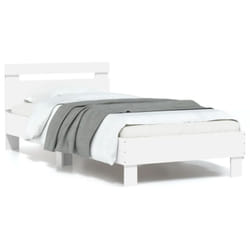 Vidaxl - Cadre de lit avec tête de lit et lumières led blanc 90x200 cm