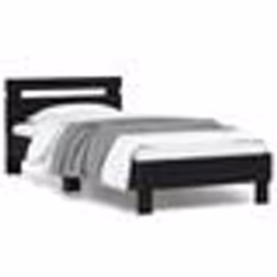 vidaXL Cadre de lit sans matelas avec lumières LED noir 90x200 cm - 90 x 200 cm
