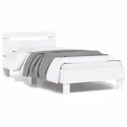 Obtenez une meilleure nuit de sommeil reposante grâce à ce cadre de lit avec tête de lit et lumières LED ! Il est un suppléme ...