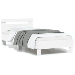 vidaXL Cadre de lit sans matelas avec lumières LED blanc 90x190 cm