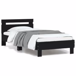 Obtenez une meilleure nuit de sommeil reposante grâce à ce cadre de lit avec tête de lit et lumières LED ! Il est un suppléme ...