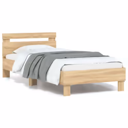 Obtenez une meilleure nuit de sommeil reposante grâce à ce cadre de lit avec tête de lit et lumières LED ! Il est un suppléme ...