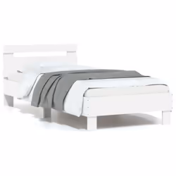 Obtenez une meilleure nuit de sommeil reposante grâce à ce cadre de lit avec tête de lit et lumières LED ! Il est un suppléme ...