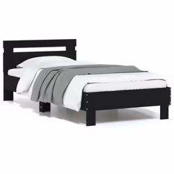 Obtenez une meilleure nuit de sommeil reposante grâce à ce cadre de lit avec tête de lit et lumières LED ! Il est un suppléme ...