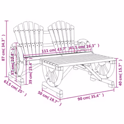 VidaXL 365098 banc de jardin Bois - Vue supplémentaire 8