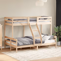 Ce lit superposé en bois est élégant et fonctionnel, ce qui en fait un supplément parfait à toute pièce dont l'espace est lim ...