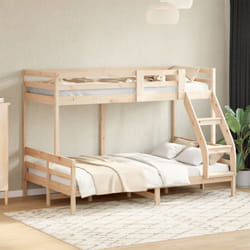 vidaXL Lit superposé sans matelas 80x200/120x200 cm bois massif - 120 x 200 cm
