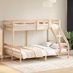 Ce lit superposé en bois est élégant et fonctionnel, ce qui en fait un supplément parfait à toute pièce dont l'espace est lim ...