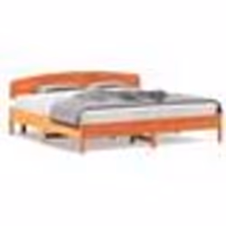vidaXL Cadre de lit sans matelas cire marron 200x200cm bois pin massif - 200 x 200 cm