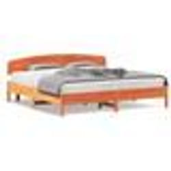vidaXL Cadre de lit sans matelas cire marron 200x200cm bois pin massif - 200 x 200 cm