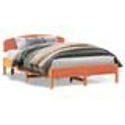 vidaXL Cadre de lit sans matelas cire marron 160x200cm bois pin massif - 160 x 200 cm