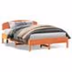 vidaXL Cadre de lit sans matelas cire marron 140x200cm bois pin massif - 140 x 200 cm