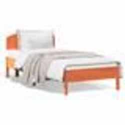 vidaXL Cadre de lit sans matelas cire marron 90x200 cm bois pin massif - 90 x 200 cm