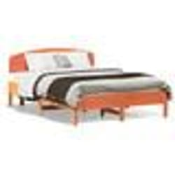 vidaXL Cadre de lit sans matelas cire marron 140x190cm bois pin massif - 140 x 190 cm