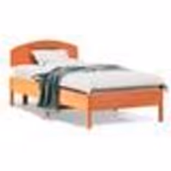 vidaXL Cadre de lit sans matelas cire marron 90x190 cm bois pin massif - 90 x 190 cm