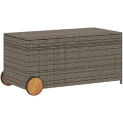 Vidaxl - Boîte de rangement de jardin et roues gris 190L résine tressée