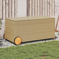 Vidaxl - Boîte de rangement de jardin et roues mélange beige 190L rotin