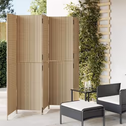 vidaXL Cloison de séparation 5 panneaux beige résine tressée 365351