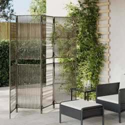 Cloison De Séparation 4 Panneaux Gris Résine Tressée Vidaxl
