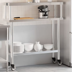 Vidaxl - Table De Travail De Cuisine Avec Étagère 110x30x120 Cm Inox