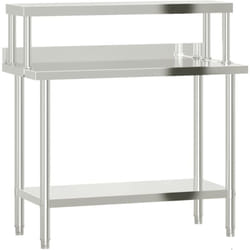 Vidaxl - Table de travail de cuisine avec étagère 110x55x120 cm inox