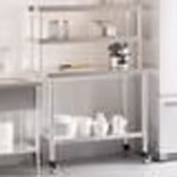vidaXL Table de travail de cuisine avec étagère 110x55x150 cm inox