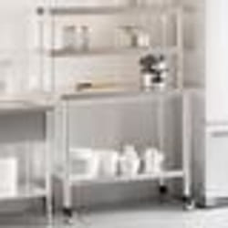 vidaXL Table de travail de cuisine avec étagère 110x55x150 cm inox