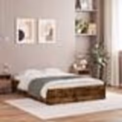 vidaXL Cadre de lit avec tiroirs sans matelas chêne fumé 120x200 cm - 120 x 200 cm