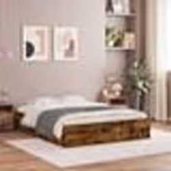 vidaXL Cadre de lit avec tiroirs sans matelas chêne fumé 140x190 cm - 140 x 190 cm