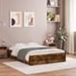 vidaXL Cadre de lit avec tiroirs sans matelas chêne fumé 135x190 cm - 135 x 190 cm