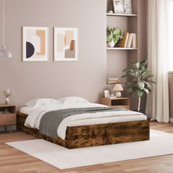 Vidaxl - Cadre de lit et tiroirs chêne fumé 120x190 cm bois d'ingénierie