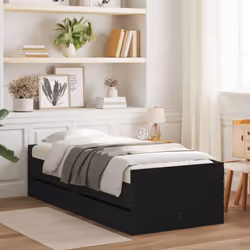 Ajoutez une touche moderne à votre chambre à coucher avec ce cadre de lit avec tiroirs ! Il apportera une touche pratique et  ...