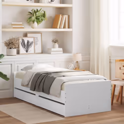 Ajoutez une touche moderne à votre chambre à coucher avec ce cadre de lit avec tiroirs ! Il apportera une touche pratique et  ...