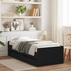 vidaXL Cadre de lit sans matelas noir 75x190 cm