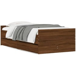 vidaXL Cadre de lit avec tiroirs chêne marron 75x190 cm