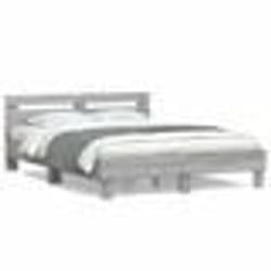 vidaXL Cadre de lit sans matelas sonoma gris 140x190 cm - 140 x 190 cm