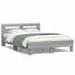 vidaXL Cadre de lit sans matelas sonoma gris 135x190 cm - 135 x 190 cm