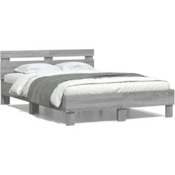 Vidaxl - Cadre de lit avec tête de lit sonoma gris 120x190 cm