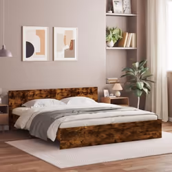 vidaXL Cadre de lit sans matelas chêne fumé 200x200 cm - 200 x 200 cm