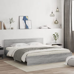 Vidaxl - Cadre de lit avec tête de lit sonoma gris 200x200 cm