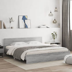 Vidaxl - Cadre de lit avec tête de lit sonoma gris 180x200 cm