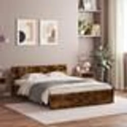 vidaXL Cadre de lit sans matelas chêne fumé 140x200 cm - 140 x 200 cm